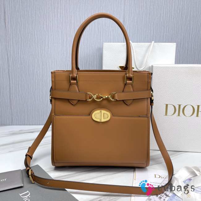 Dior CD Lock Bag In Brown 28x30x18cm - 1