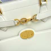 Dior CD Lock Bag In White 28x30x18cm - 4