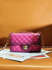 Chanel Flap Bag In Purple With Gold Hardware 24A 20cm - 1