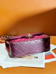 Chanel Flap Bag In Purple With Gold Hardware 24A 20cm - 6