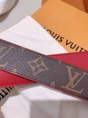 Louis Vuitton belt in red leather with gold buckle width 3cm - 3