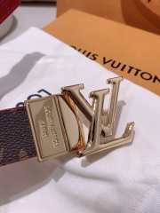 Louis Vuitton belt in red leather with gold buckle width 3cm - 5