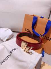 Louis Vuitton belt in red leather with gold buckle width 3cm - 6