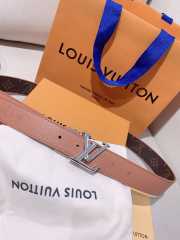 Louis Vuitton belt in light pink leather with silver buckle width 3cm - 3