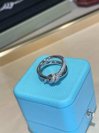 Tiffany Knot Ring In White Gold With Diamonds 