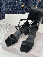 Jimmy Choo Rheea Leather Sandals In Black 6.5cm - 1