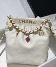 Chanel Resin Charms Chain Bucket Bag White 17x16x7cm - 6