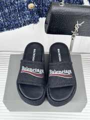 Balenciaga Black Denim Platform Heeled Sandals - 5