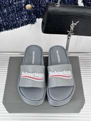 Balenciaga Grey Platform Heeled Sandals - 5