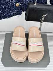 Balenciaga Beige Platform Heeled Sandals - 5