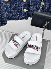 Balenciaga Platform Heeled Sandals In White - 1