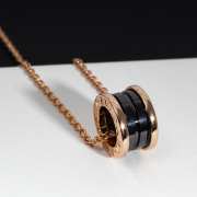 Bvlgari B.zero1 necklace with 18 kt rose gold chain and black ceramic pendant - 2