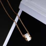 Bvlgari B.zero1 necklace with 18 kt rose gold chain and white ceramic pendant - 2