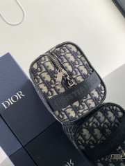 Dior Lingot Toiletry Bag  Beige and Black Dior Oblique Jacquard - 3