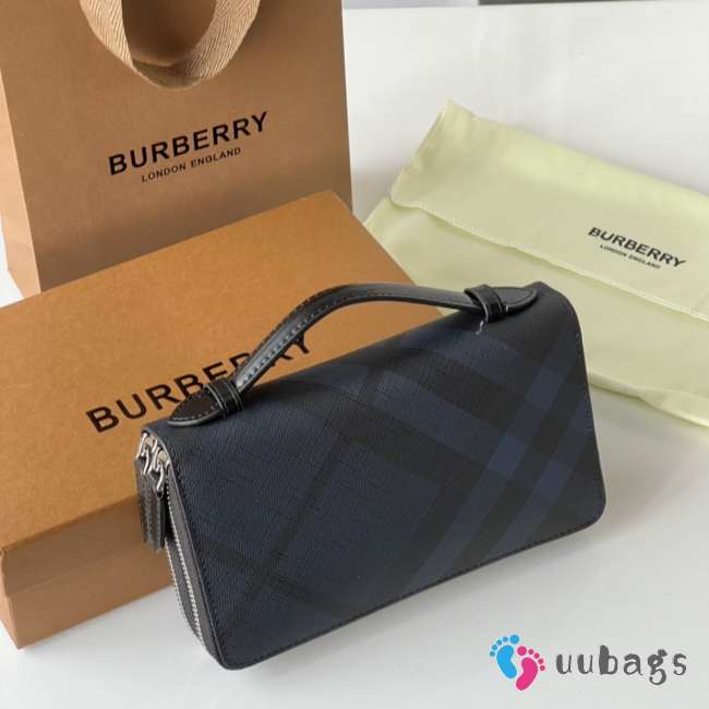 Burberry clutch bag in black blue 21.5x12.5x5cm - 1