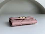 Chanel 19 Card Wallet Shiny Lambskin Gold-Tone In Pink 7.5x11.3x2.1cm - 6