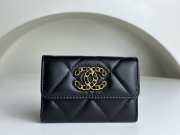 Chanel 19 Card Wallet Shiny Lambskin Gold-Tone In Black 7.5x11.3x2.1cm - 1