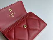 Chanel 19 Card Wallet Shiny Lambskin Gold-Tone In Red 7.5x11.3x2.1cm - 2