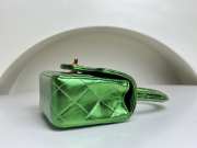 Chanel 1994 Classic Flap Handbag Metallic Green Lambskin 18cm - 6