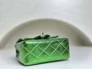 Chanel 1994 Classic Flap Handbag Metallic Green Lambskin 18cm - 5