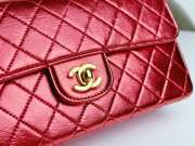 Chanel 1994 Classic Flap Handbag Metallic Red Lambskin 25cm - 2