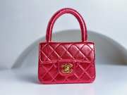 Chanel 1994 Classic Flap Handbag Metallic Red Lambskin 18cm - 1