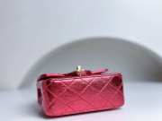 Chanel 1994 Classic Flap Handbag Metallic Red Lambskin 18cm - 6