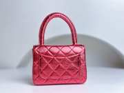 Chanel 1994 Classic Flap Handbag Metallic Red Lambskin 18cm - 2