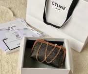 Celine Clutch Logo With Chain In Triomphe Canvas And Lambskin Tan 16.5x11x8cm - 5