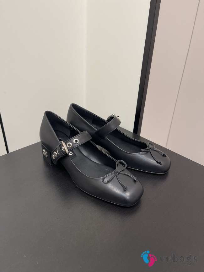 Miu Miu ballet flat with bow in black 4.5cm - 1