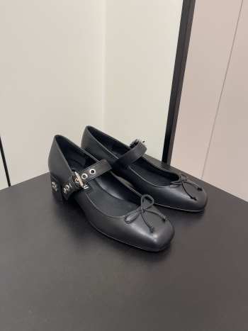 Miu Miu ballet flat with bow in black 4.5cm