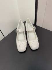 Miu Miu ballet flat with bow in white 4.5cm - 5