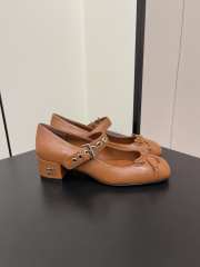 Miu Miu ballet flat with bow in brown 4.5cm - 3