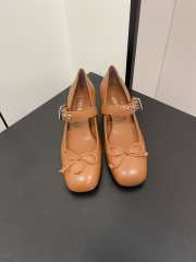 Miu Miu ballet flat with bow in brown 4.5cm - 4