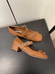 Miu Miu ballet flat with bow in brown 4.5cm - 5