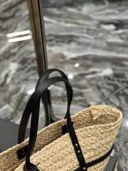 YSL Panier Bag In Raffia Natural 40x29x19cm - 6