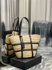 YSL Panier Bag In Raffia Natural 40x29x19cm - 5