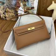 Hermes Kelly Elan Handmade Brown Bag In Gold Buckle 27cm - 1