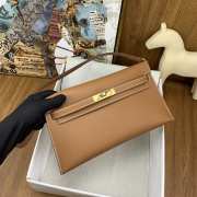 Hermes Kelly Elan Handmade Brown Bag In Gold Buckle 27cm - 2