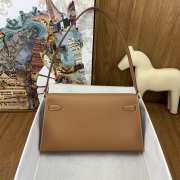 Hermes Kelly Elan Handmade Brown Bag In Gold Buckle 27cm - 3