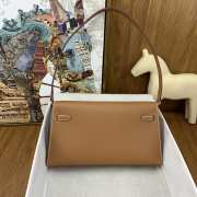 Hermes Kelly Elan Handmade Brown Bag In Silver Buckle 27cm - 5