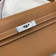 Hermes Kelly Elan Handmade Brown Bag In Silver Buckle 27cm - 4