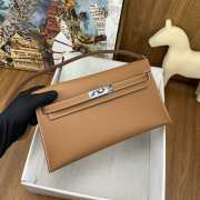 Hermes Kelly Elan Handmade Brown Bag In Silver Buckle 27cm - 2