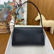 Hermes Kelly Elan Handmade Black Bag In Silver Buckle 27cm - 3