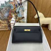 Hermes Kelly Elan Handmade Black Bag In Gold Buckle 27cm - 1