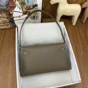 Hermes Kelly Elan Handmade Grey Bag In Silver Buckle 27cm - 6