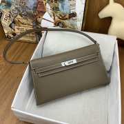 Hermes Kelly Elan Handmade Grey Bag In Silver Buckle 27cm - 5