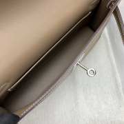 Hermes Kelly Elan Handmade Grey Bag In Silver Buckle 27cm - 4