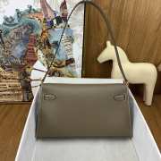 Hermes Kelly Elan Handmade Grey Bag In Gold Buckle 27cm - 6