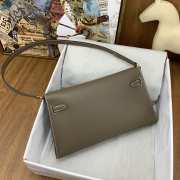 Hermes Kelly Elan Handmade Grey Bag In Gold Buckle 27cm - 5